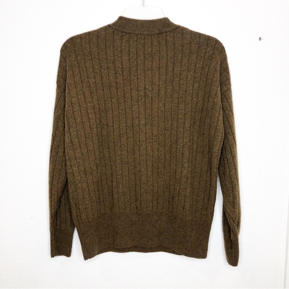Madewell Bowden Henley Sweater in Coziest Yarn Wool Alpaca Brown Size Small - Picture 4 of 16